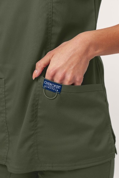Women's Cherokee Revolution (Mock top, Straight trousers) scrubs set olive-5
