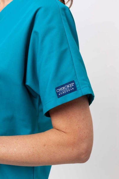 Women's Cherokee Originals scrubs set (V-neck top, N.Rise trousers) teal blue-7