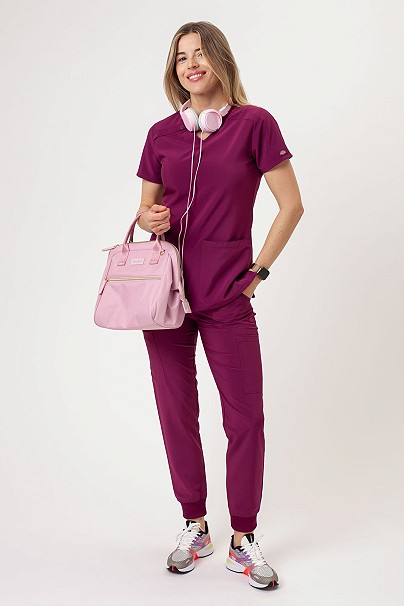 Women's Dickies EDS Essentials Jogger scrubs set wine