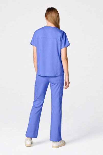 Women's Cherokee Revolution Mandarin Flared scrub set ceil blue