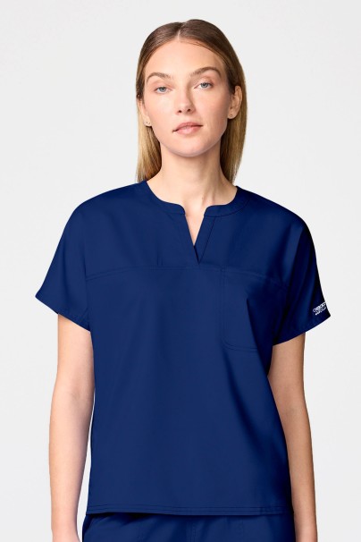 Women's Cherokee Revolution Mandarin Collar scrub top navy