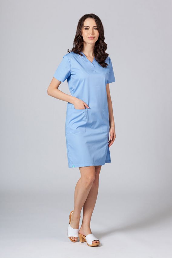 Women’s Sunrise Uniforms straight scrub dress ceil blue-1