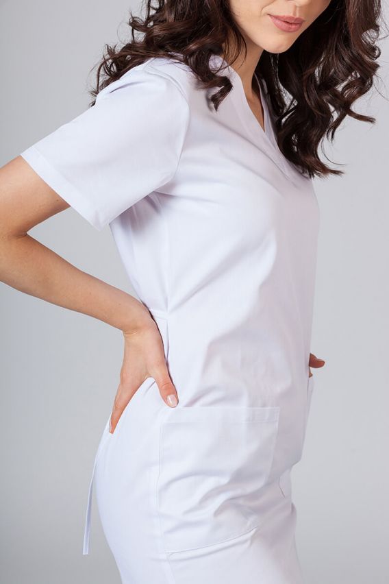 Women’s Sunrise Uniforms straight scrub dress white-4