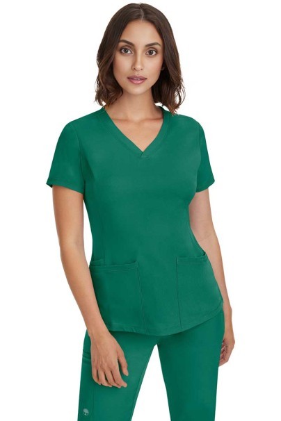 Women's Healing Hands Monica V-neck scrub top green-3
