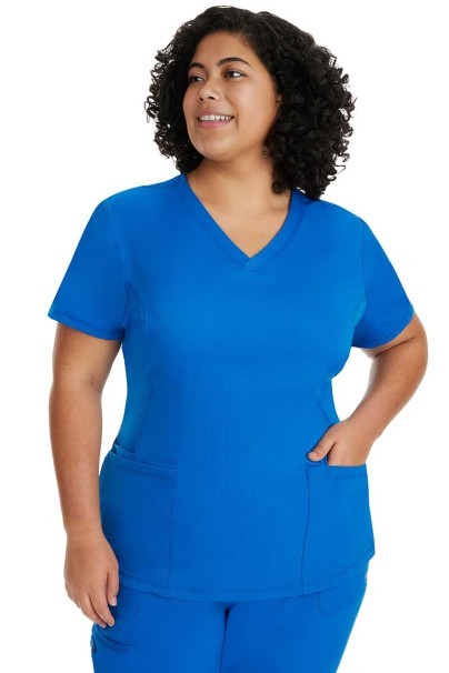 Women's Healing Hands Monica V-neck scrub top royal blue-2
