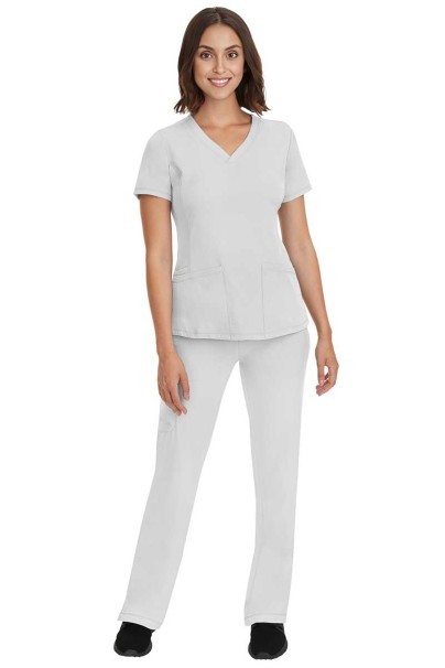 Women's Healing Hands Monica V-neck scrub top white-2