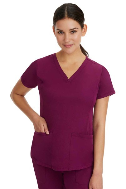Women's Healing Hands scrubs set (Monica top, Rebecca trousers) wine-2