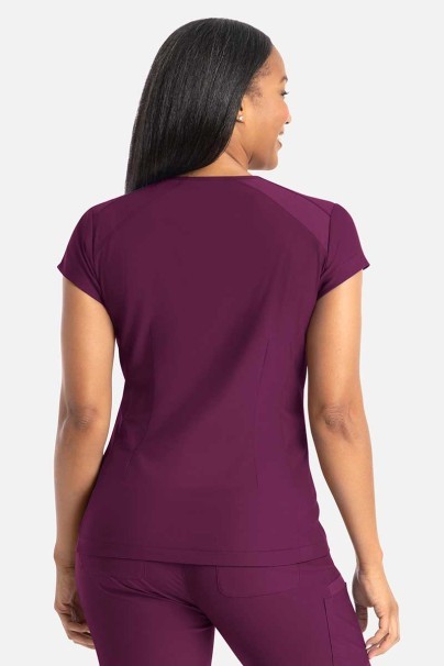 Women's Maevn Embrace Zoe scrub top wine-2