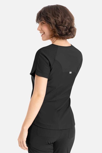 Women's Maevn Embrace Luna scrub top black-2