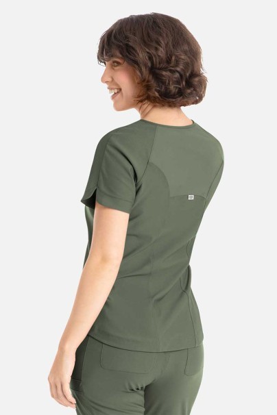 Women's Maevn Embrace Luna scrub top olive-2