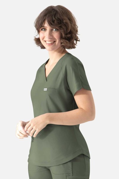 Women's Maevn Embrace Luna scrub top olive-3