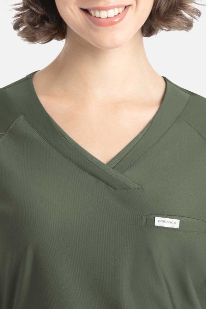 Women's Maevn Embrace Luna scrub top olive-2