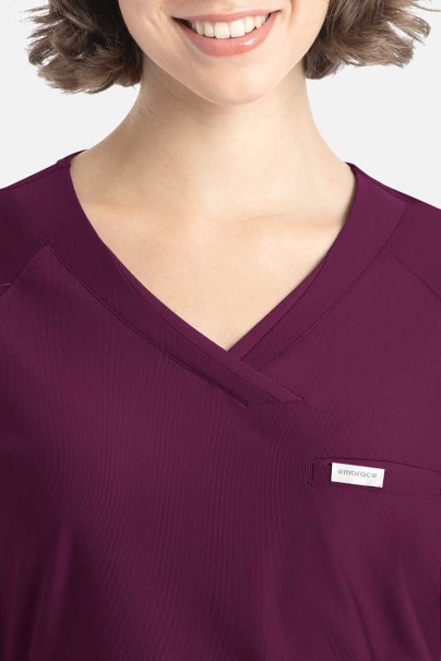 Women's Maevn Embrace Luna scrub top wine-2