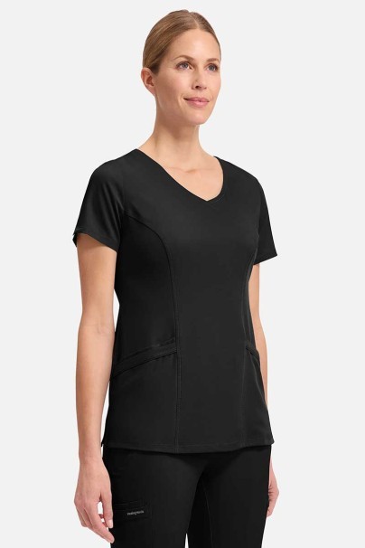 Women's Healing Hands scrubs set (Madison top, Renee trousers) black-2