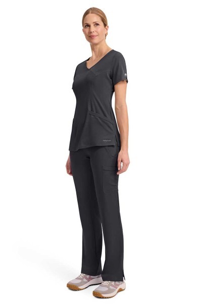 Women's Healing Hands Madison scrub top pewter-3