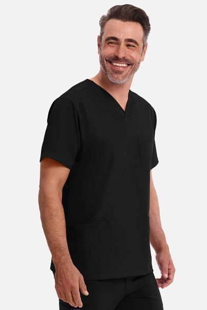 Men's Healing Hands Matthew V-neck scrub top black-2