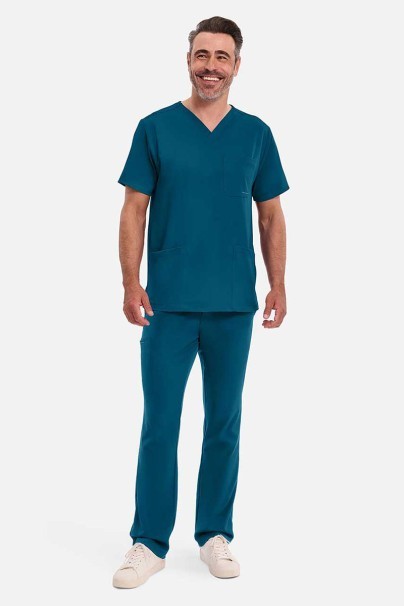 Men's Healing Hands Ryan Zip Fly scrub trousers caribbean blue-2