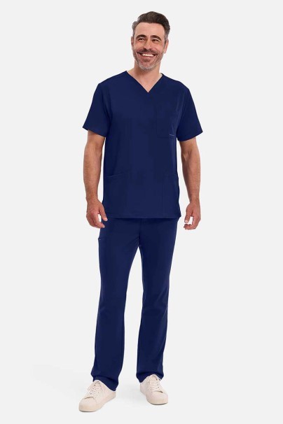 Men's Healing Hands Matthew V-neck scrub top navy-2