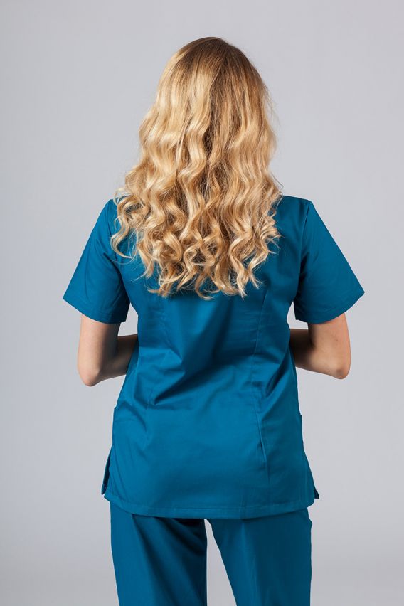 Women's Sunrise Uniforms Basic Light scrub top caribbean blue-2