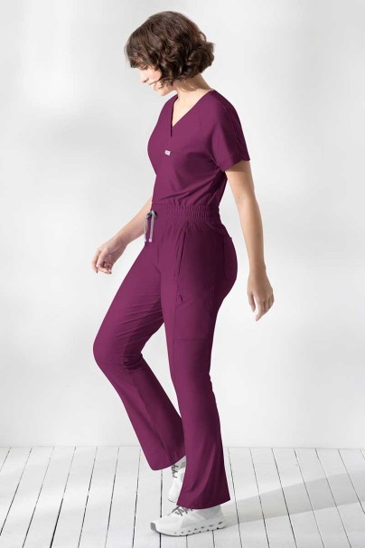 Women's Maevn Embrace scrubs set (Luna top, Nora trousers) wine-1