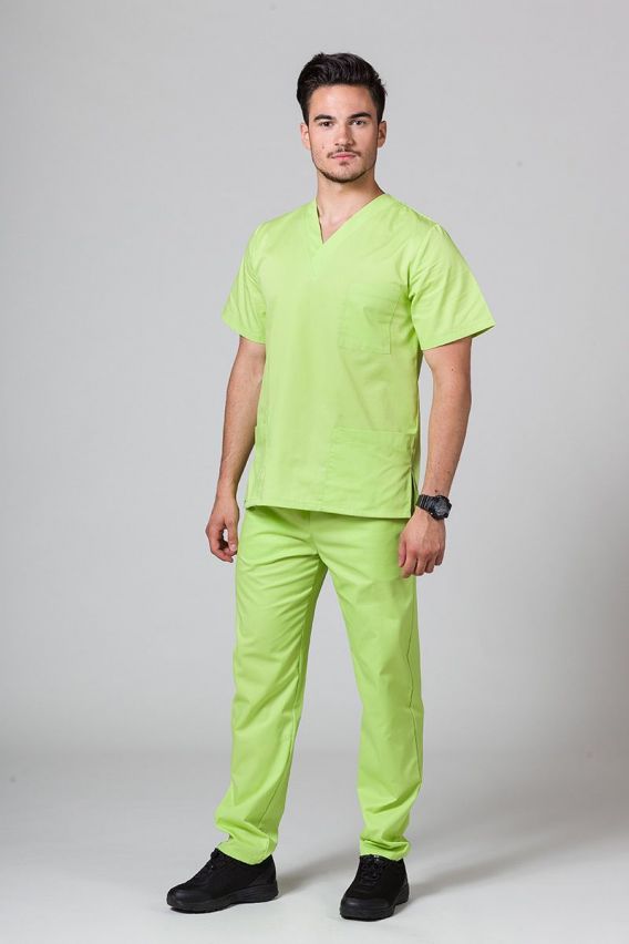 Men's Sunrise Uniforms Basic Standard scrub top lime-5