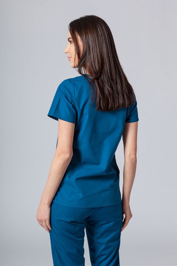 Women’s Maevn Red Panda scrub top caribbean blue-1