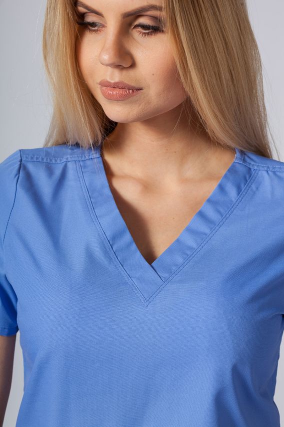 Women’s Maevn Red Panda scrub top ceil blue-2