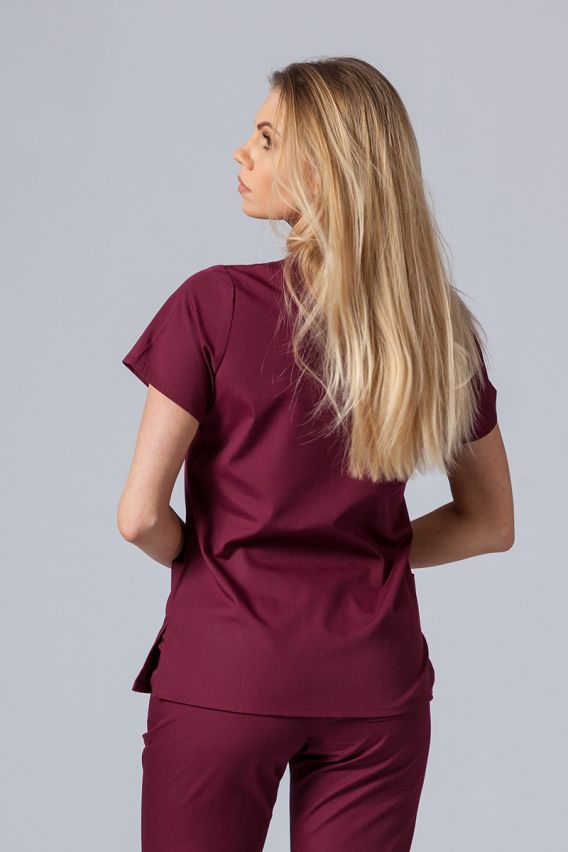 Women’s Maevn Red Panda scrub top wine-2