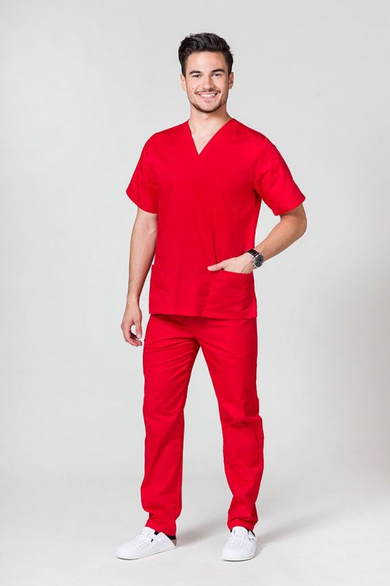 Men's Sunrise Uniforms Basic Standard scrub top red-4