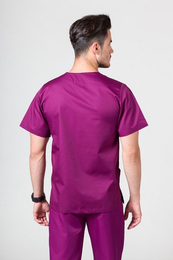 Men's Sunrise Uniforms Basic Standard scrub top wine-2