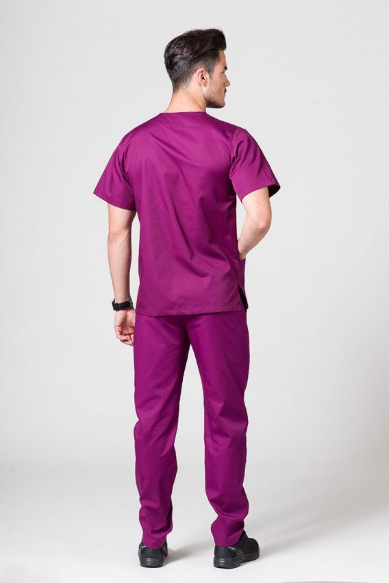 Men's Sunrise Uniforms Basic Standard scrub top wine-5