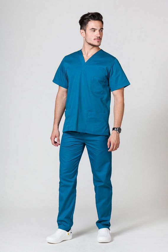 Men's Sunrise Uniforms Basic Standard scrub top caribbean blue-4