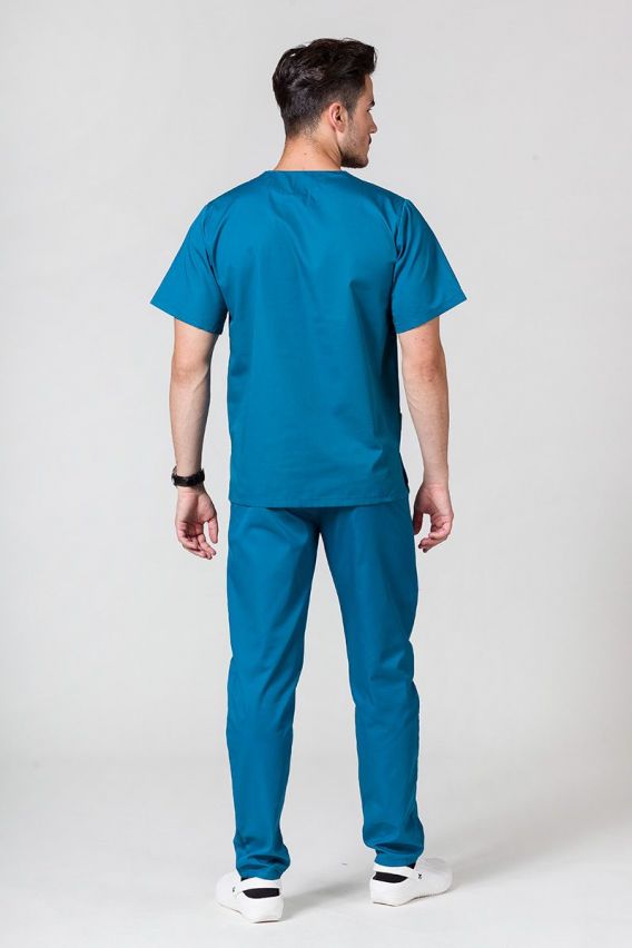 Men's Sunrise Uniforms Basic Standard scrub top caribbean blue-5