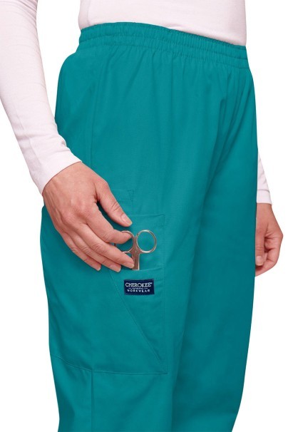 Women’s Cherokee Originals Natural Rise scrub trousers teal blue-3