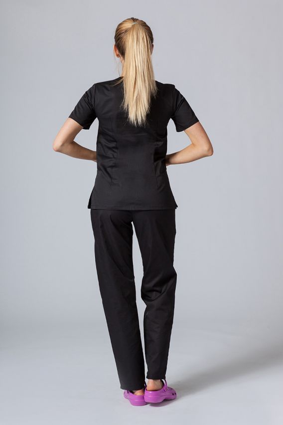 Women's Sunrise Uniforms Basic Light scrub top black-3