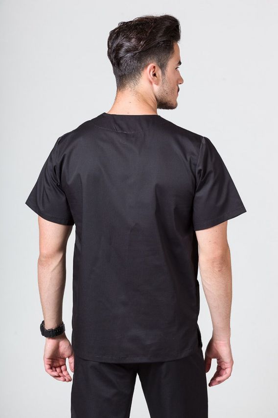 Men's Sunrise Uniforms Basic Standard scrub top black-2