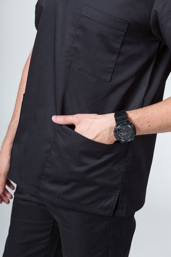 Men's Sunrise Uniforms Basic Standard scrub top black-2