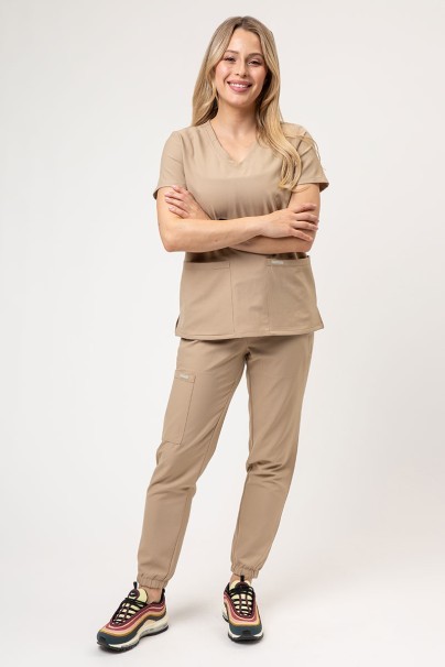 Women's Cherokee Ultra V-neck scrub top khaki-2