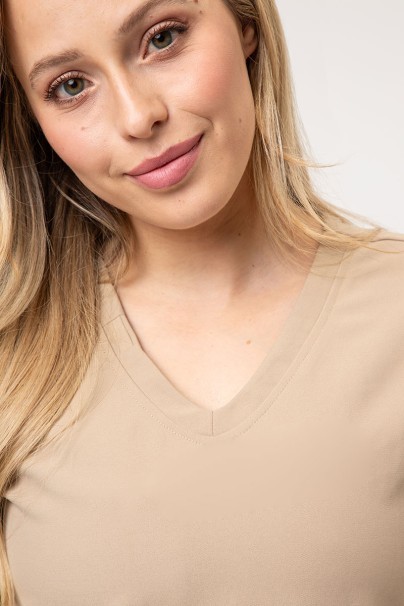 Women's Cherokee Ultra V-neck scrub top khaki-5