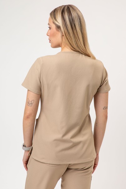 Women's Cherokee Ultra V-neck scrub top khaki-4