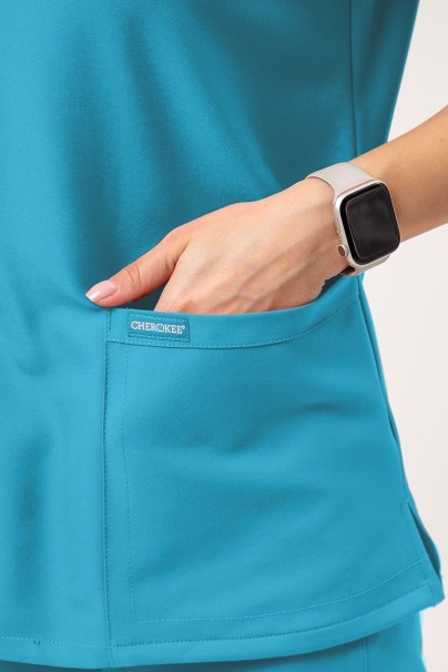 Women's Cherokee Ultra V-neck scrub top turquoise-2