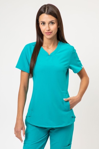 Women’s Uniforms World 518GTK™ (Lucy top, Alivia trousers) scrubs set teal blue-3