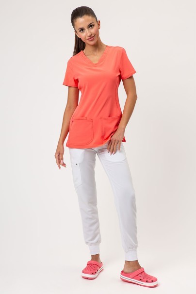 Women's Heartsoul Break on Through V-neck scrub top coral-2