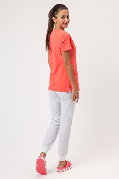 Women's Heartsoul Break on Through V-neck scrub top coral-5