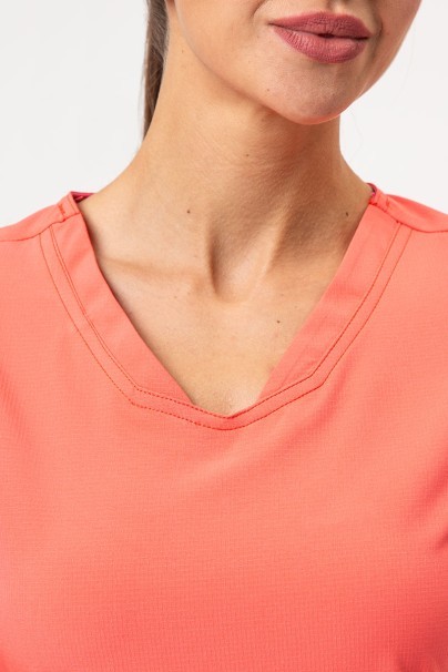 Women's Heartsoul Break on Through V-neck scrub top coral-3