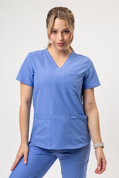 Women's Cherokee Ultra scrubs set (3-pocket top, Cargo trousers) ceil blue-2