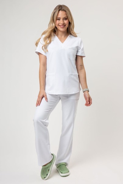 Women's Cherokee Ultra 3-pocket scrub top white-2