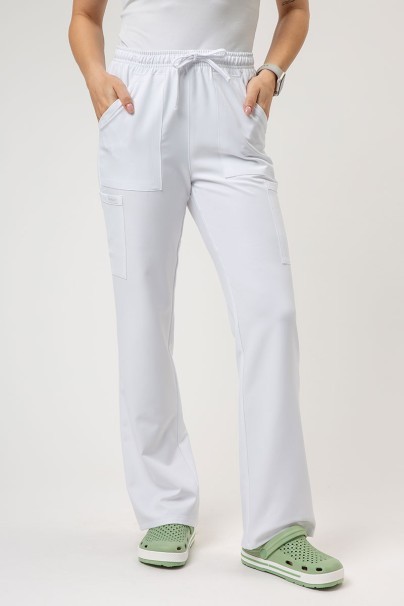 Women's Cherokee Ultra scrubs set (3-pocket top, Cargo trousers) white-7
