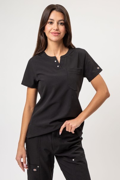Women's Dickies EDS NXT scrubs set (Round Neck top, Wide Leg trousers) black-2