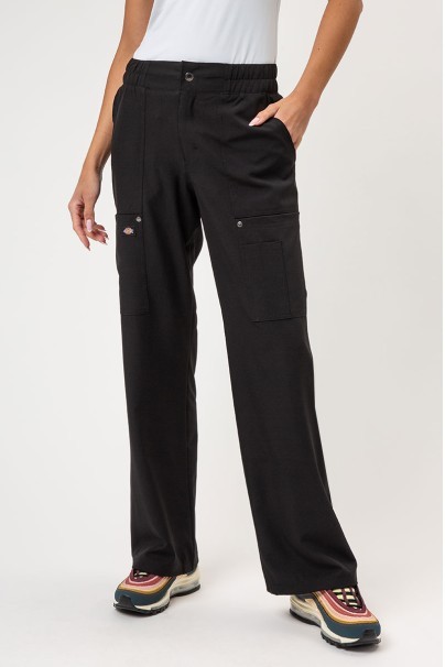 Women's Dickies EDS NXT scrubs set (Round Neck top, Wide Leg trousers) black-6